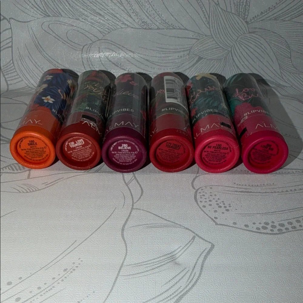 Almay Lip Vibes Collection - Bold and Bright Shades 6pc Lot